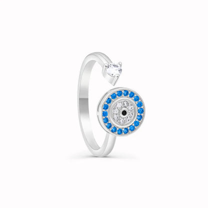 À Ma Fille - Bague Œil Porte-Bonheur I Anti-Stress Rotative I Ajustable